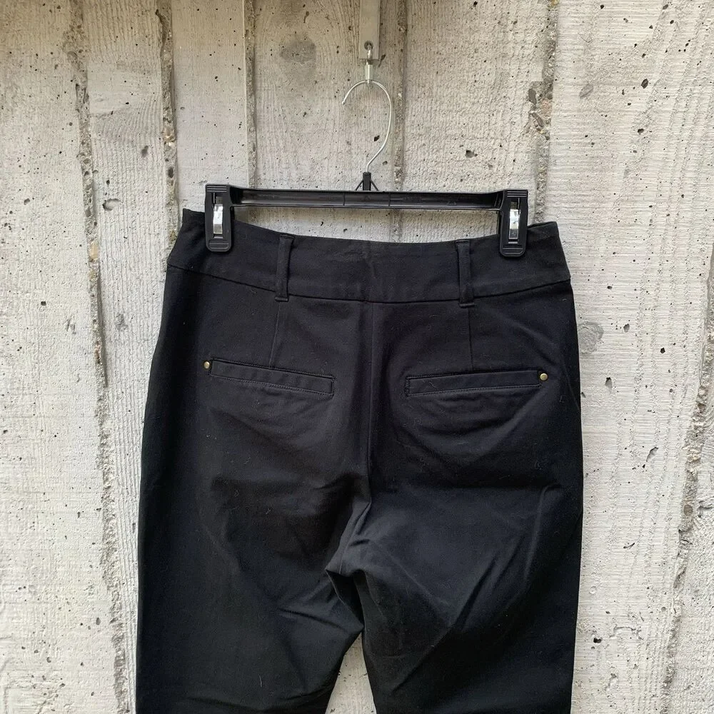Sundance Women's Front Seam Pull-On Black Tapered Trousers Career Closet Staple